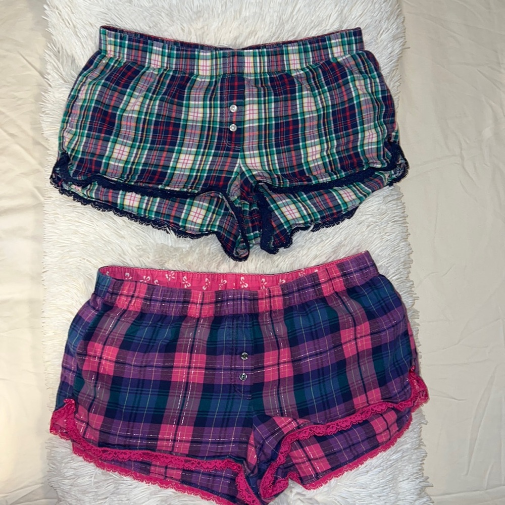 EUC Two pairs of Victoria’s Secret flannel sleep shorts